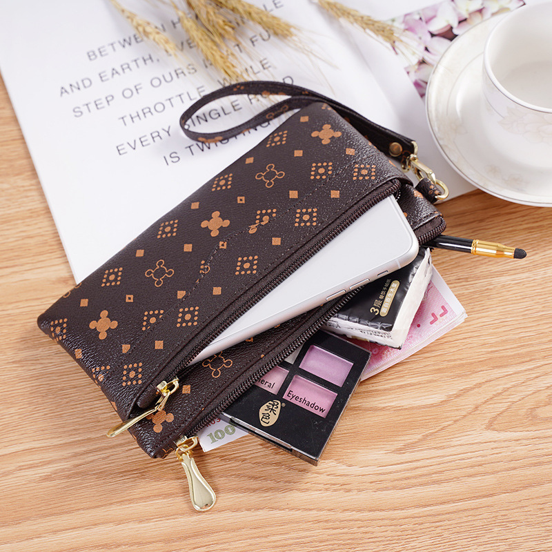 Printed Women's Clutch Leather-Made Phone Bag Women's Coin Purse Hand-Carrying Bag Grocery Shopping Bag