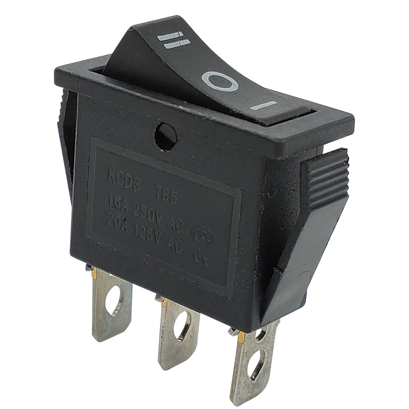 船型按钮开关kcd3三脚三档kcd4六角三档正反开关大功率电源小开关