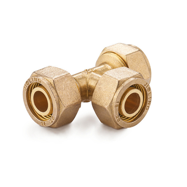 铝塑管铜配件水暖管件铝塑管铜接头三通直接弯头全铜接头定制