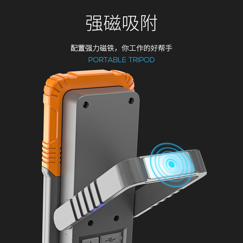 Customized Smiling Shark Q5 Double Lamp Floodlight Factory Outdoor Strong Magnetic Charging Inspection Lamp Strong Light Focusing Work Light