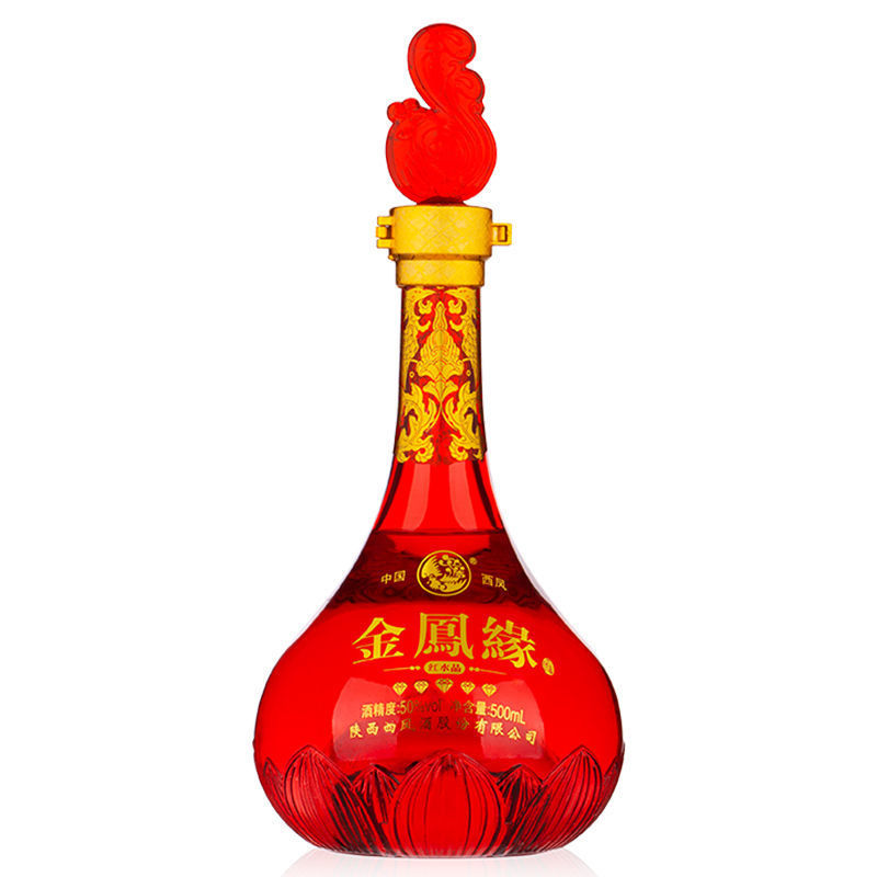 白酒批发西凤金凤缘(红水晶)浓香型50度500ml /*6瓶装整箱批发