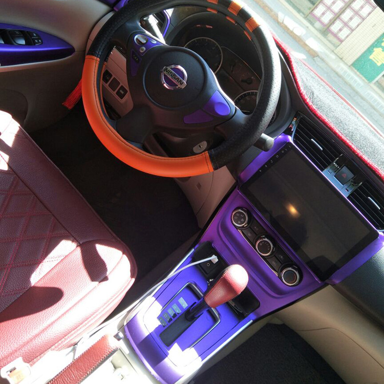 适用于16-20款新轩逸改装内饰贴膜轩逸中控碳纤维装饰档位车贴纸