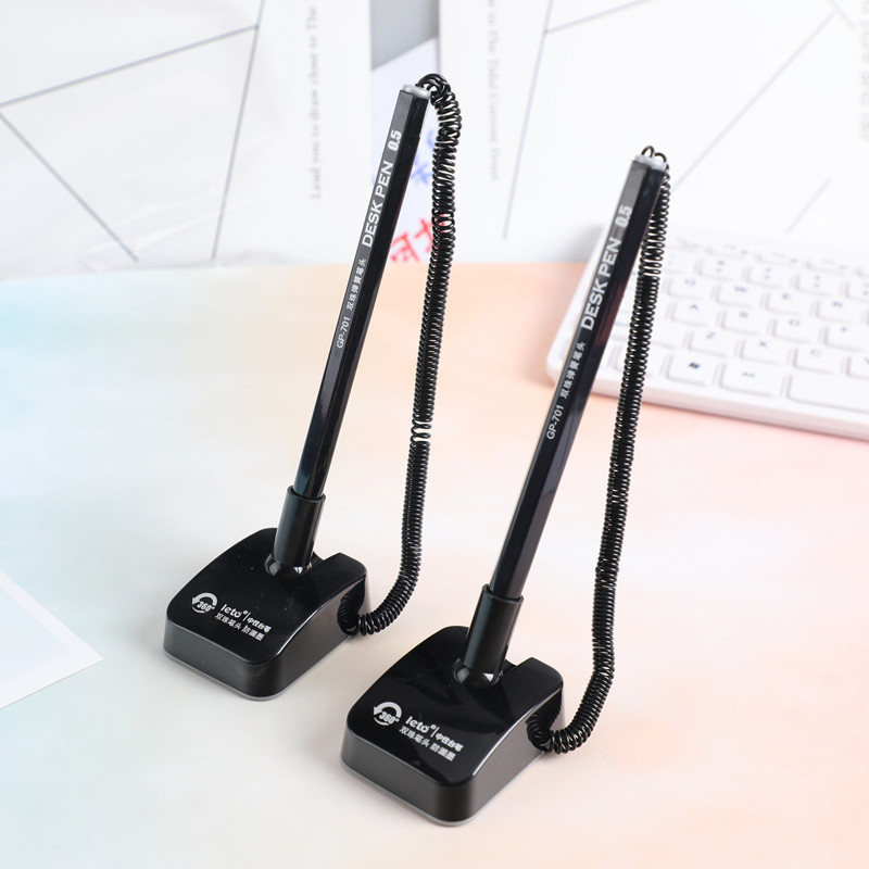 正品广纳文具办公中性台笔银行柜台桌笔0.5mm双珠笔头固定式帐台