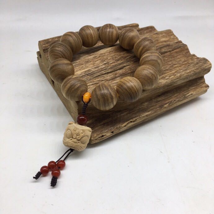 越南奶香木手串巴布亚沉香佛珠檀香男款2.0手链文玩貔貅醒狮饰品