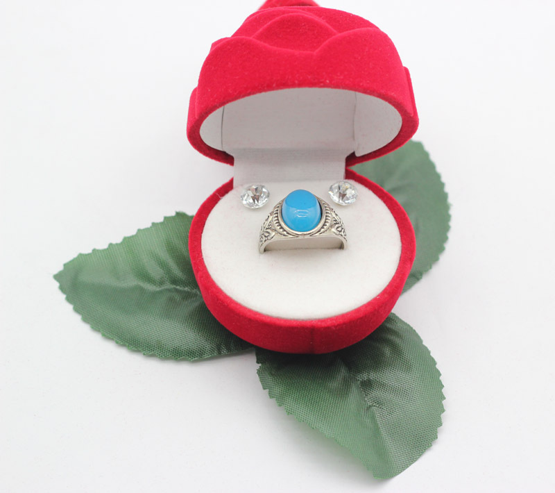 大玫瑰花绿叶戒指植绒盒-阿里巴巴