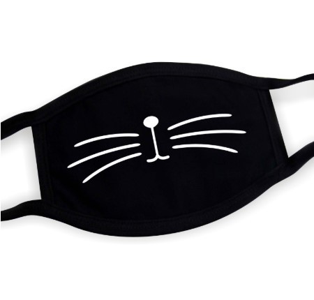 黑色口罩纯棉加厚熊鼻子个性颜表情搞怪外贸口罩跨境防尘口罩