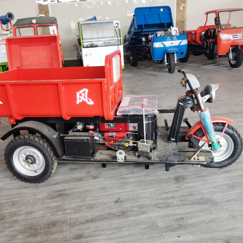 小型山地爬坡载重王工程运输自卸三马子农用液压翻斗柴油三轮货车