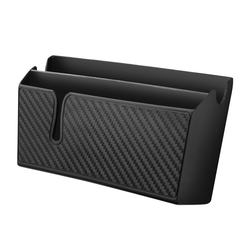 Carbon Fiber Appearance Washable Mobile Adhesive Storage Box Phone Holder for Car Vehicle-Based Cell Phone Holder