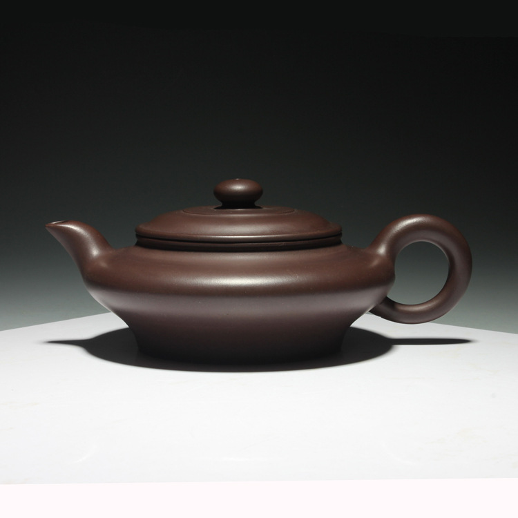 宜兴紫砂壶 全手工茶壶 王红娟 虚扁壶 国家工艺师