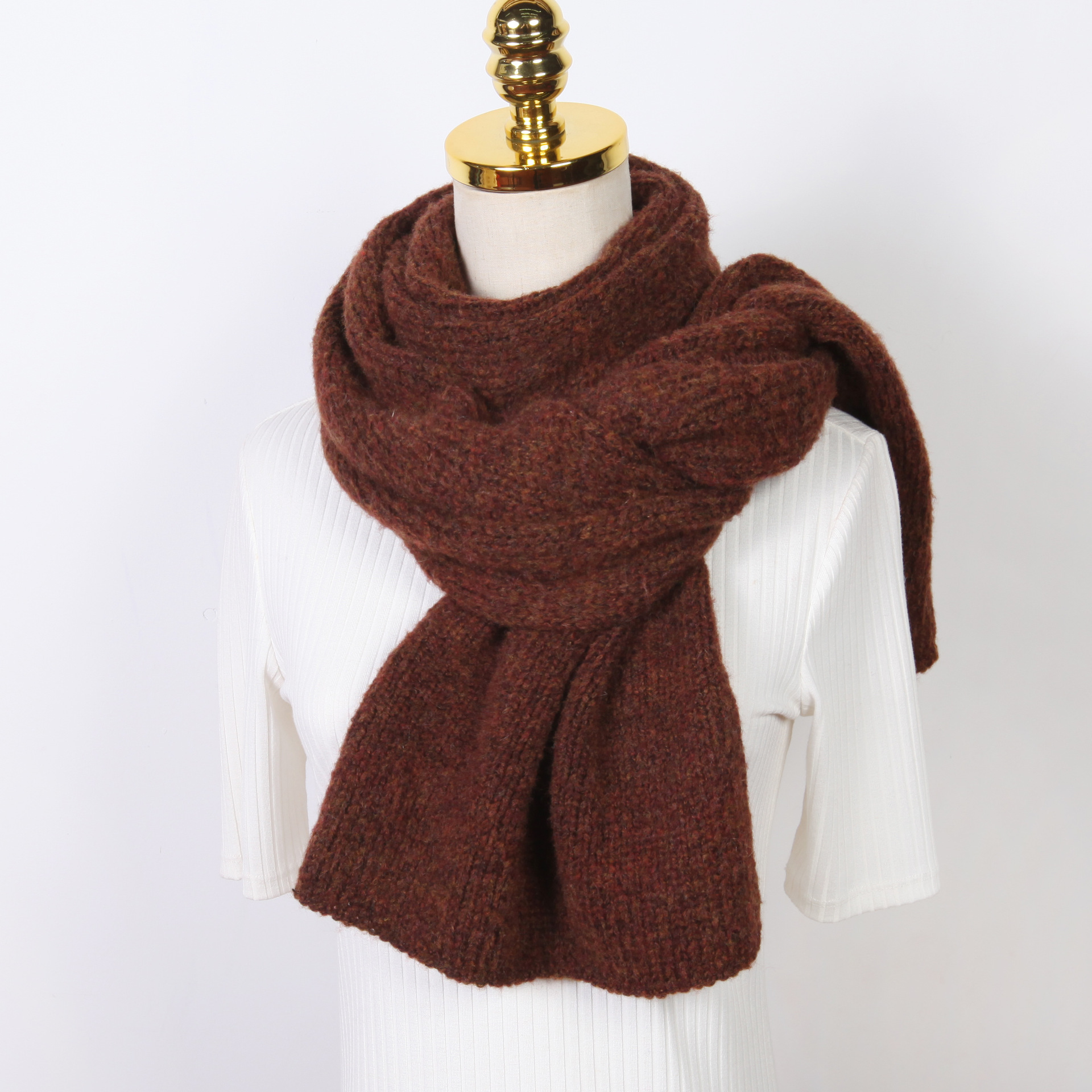 厂家外贸2020日韩系新款秋冬马海毛针织围巾女冬季保暖粗毛线围脖