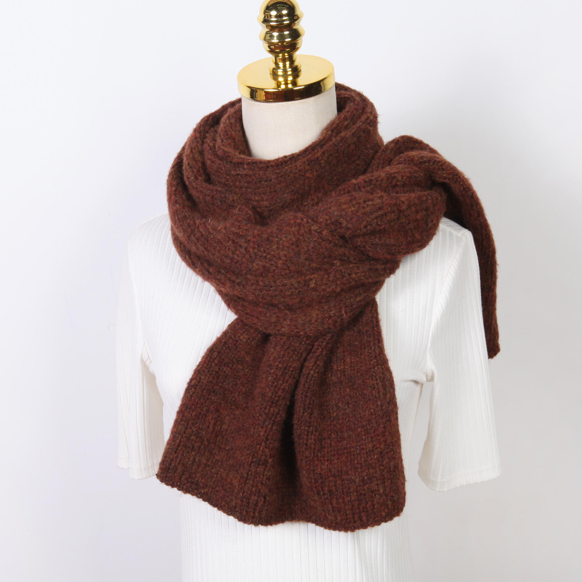 厂家外贸2020日韩系新款秋冬马海毛针织围巾女冬季保暖粗毛线围脖