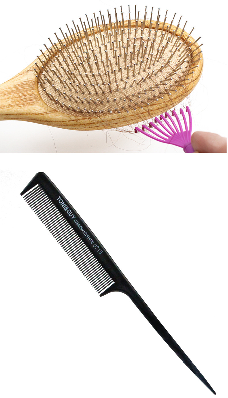 马斯特里跨境羊毛扫滚梳尖尾梳清洁爪造型美发套装卷发梳子批发