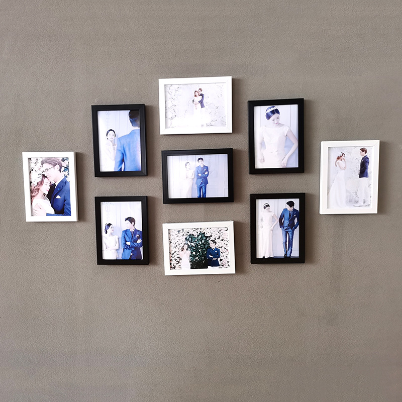 多彩九宫格照片墙 影楼相框墙九宫格7寸相框 组合照片墙影楼礼品