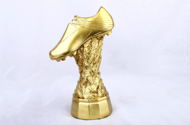 足球比赛奖杯金靴奖杯 射手球员奖金靴奖足球先生奖杯模型 可印字