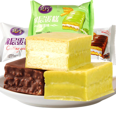 真巧巧克力涂层蛋糕夹心休闲零食散装面包早餐食品整箱批发