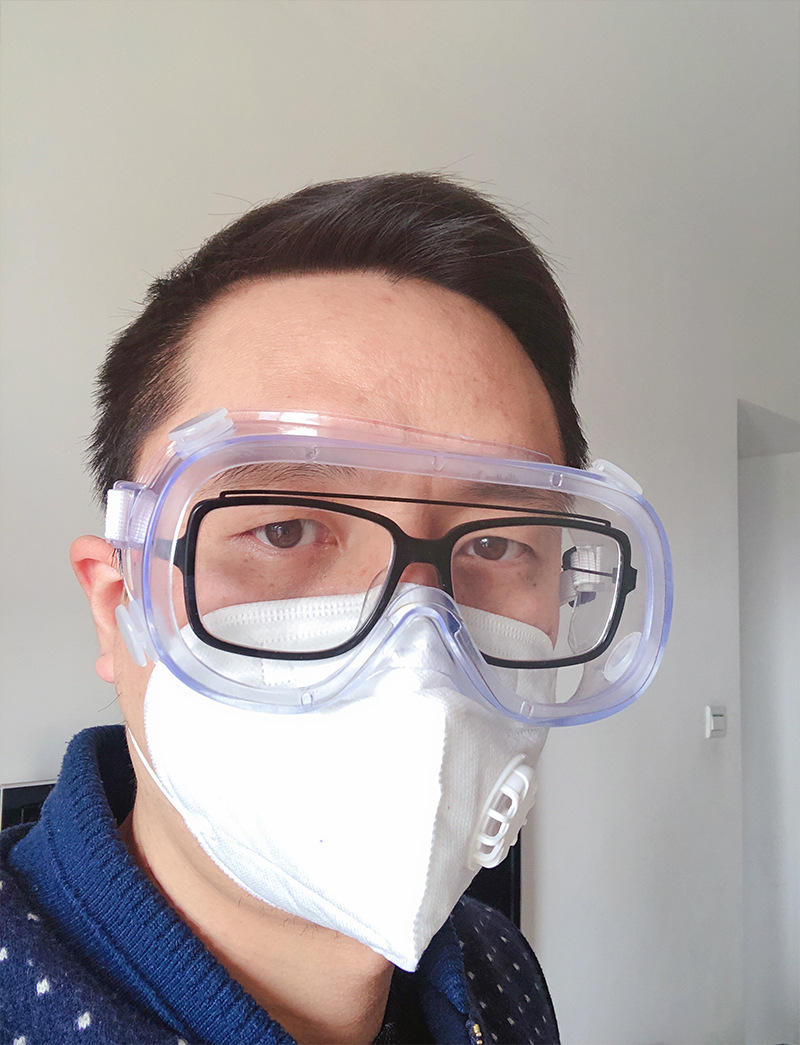 四珠风镜透气安全护目镜防雾劳保大框防风沙防冲击防飞溅防护眼镜