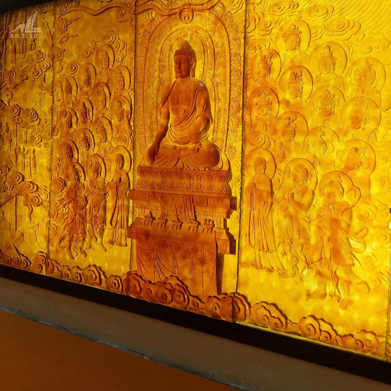 促销浮雕壁画可定制电视背景墙屏风带灯光效果水晶玻璃琉璃材质