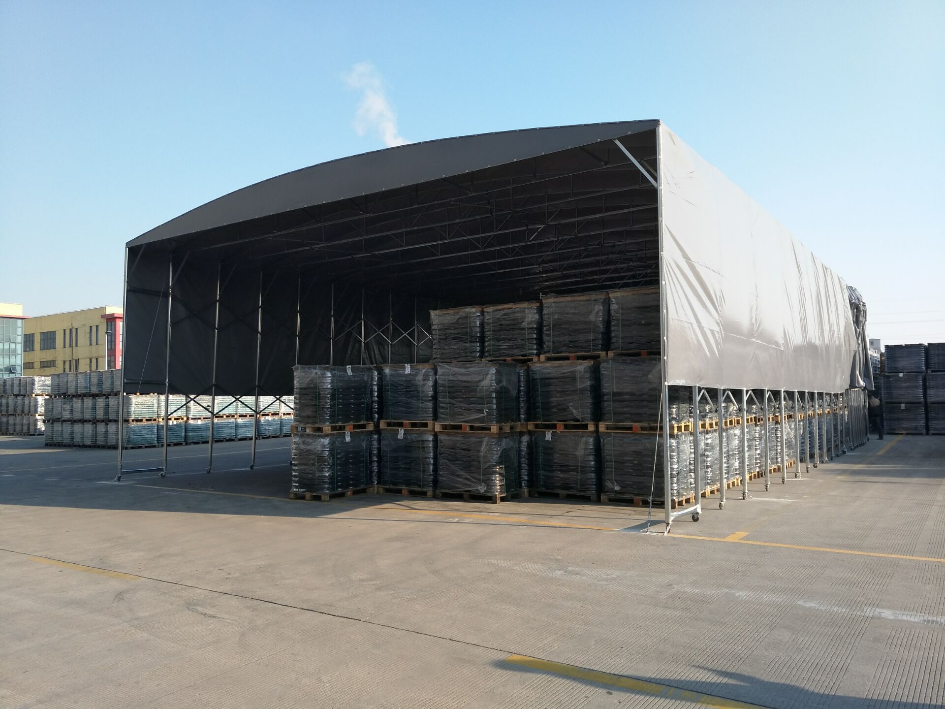 户外大型移动雨篷收缩折叠厂棚活动篷房加厚防雨防晒工厂仓储雨棚