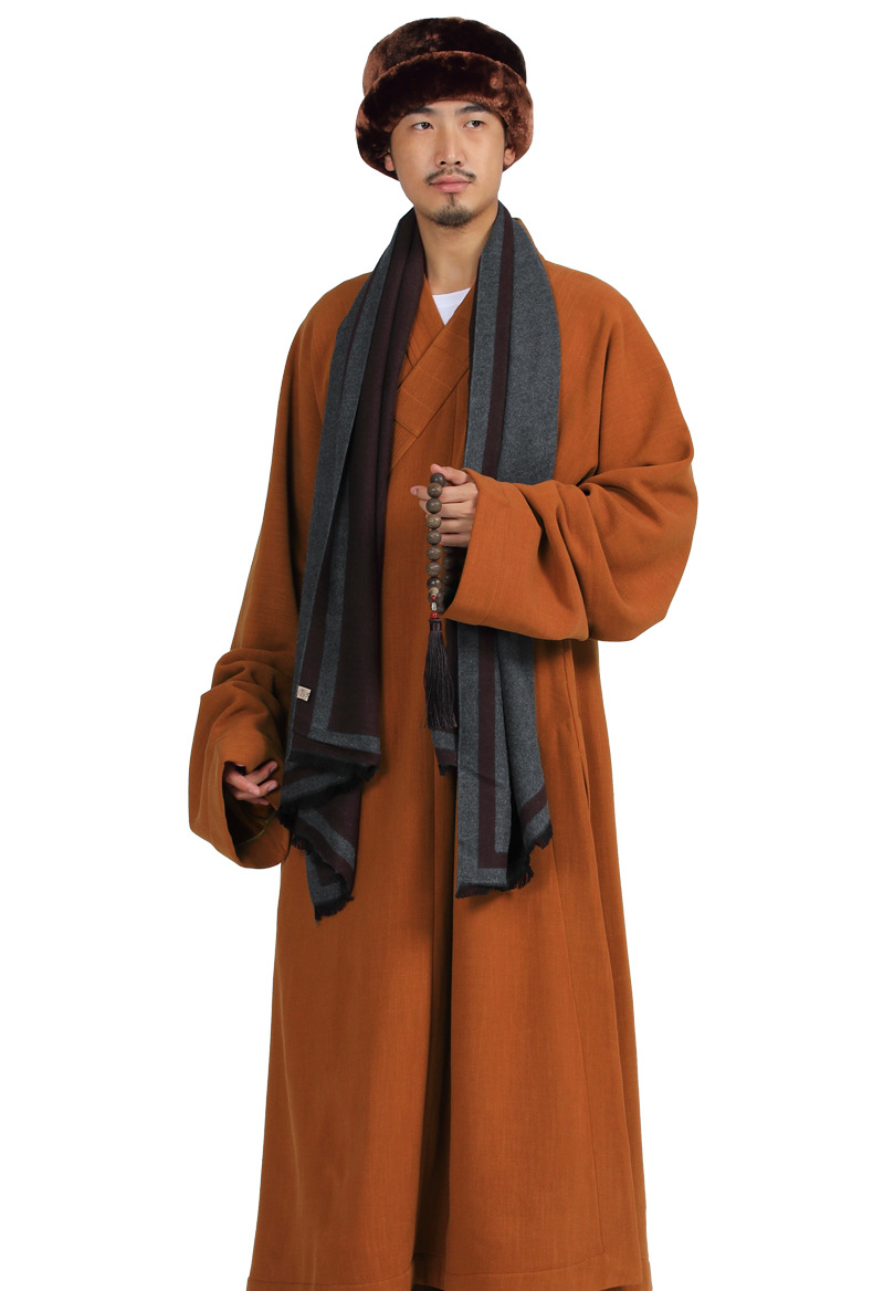 弘通僧服大褂秋冬加绒加厚僧衣长褂棉麻僧人和尚