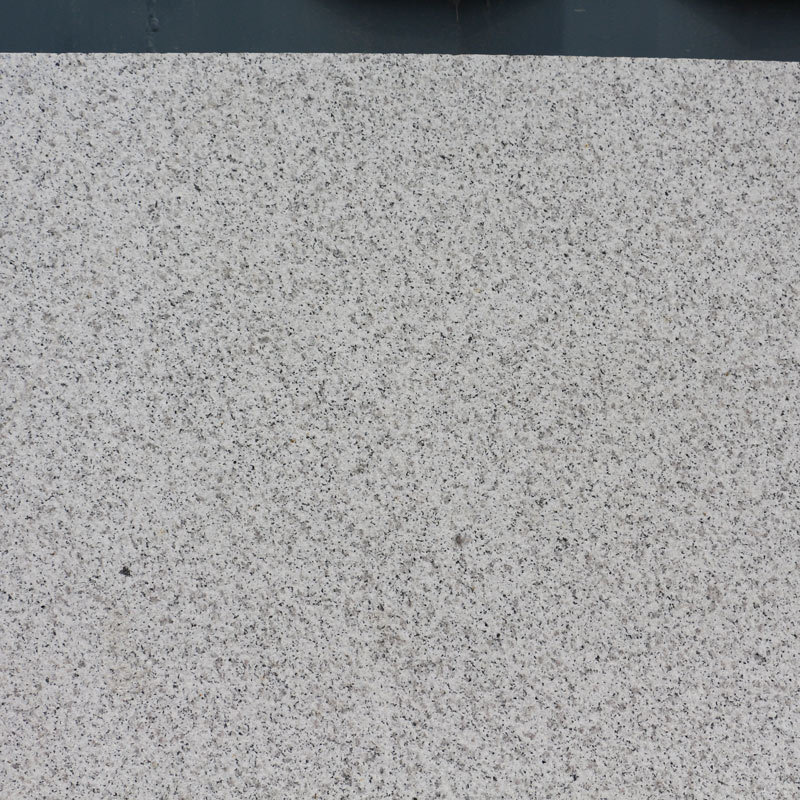 芝麻白地铺砖 花岗岩火烧面芝麻白石板广场地铺石图片五莲芝麻白