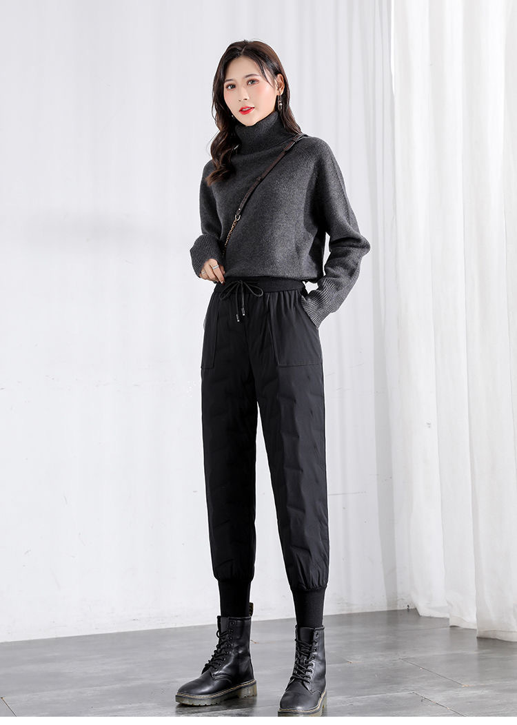 羽绒棉裤女外穿大码高腰2020冬季新款加绒加厚宽松显瘦保暖休闲裤