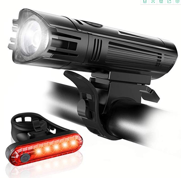 Cross-Border German Bicycle Light Headlight Taillight Usb Rechargeable Headlight Riding Strong Light Mountain Bike Light Bicycle Tail