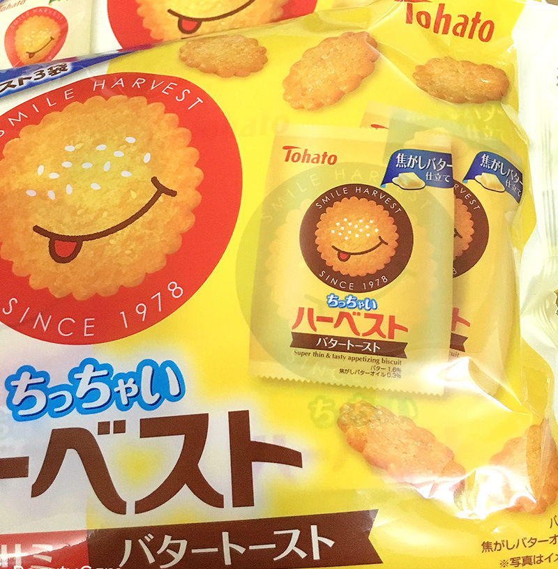 日本进口零食 tohato桃哈多笑脸薄脆饼薄烧芝麻味焦糖味小圆饼干