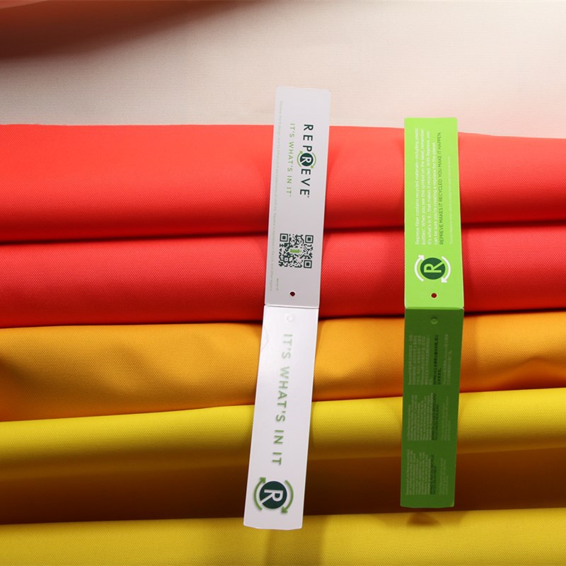 repreve优富环保纱再生牛津布600d防水pu涂层 rpet再生牛津布吊牌