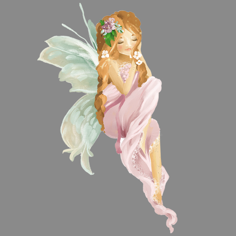 新款蝴蝶仙子高清热转印烫画a级过粉环保耐撕水洗不掉色diy烫图