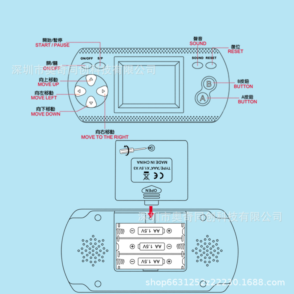 掌上游戏机按键介绍图图片