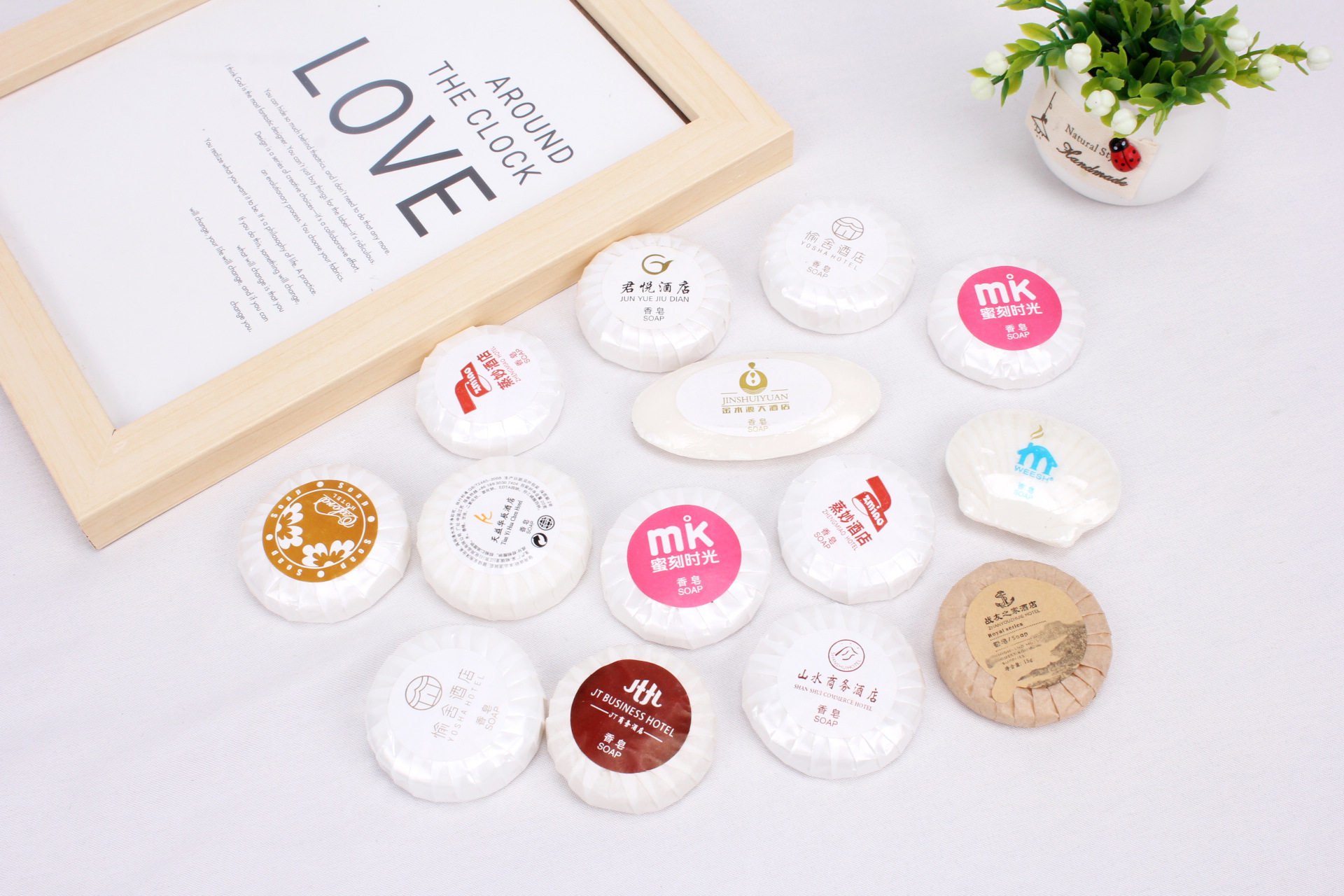 酒店一次性香皂定制宾馆洗漱用品圆形香皂定旅行便捷携带香皂