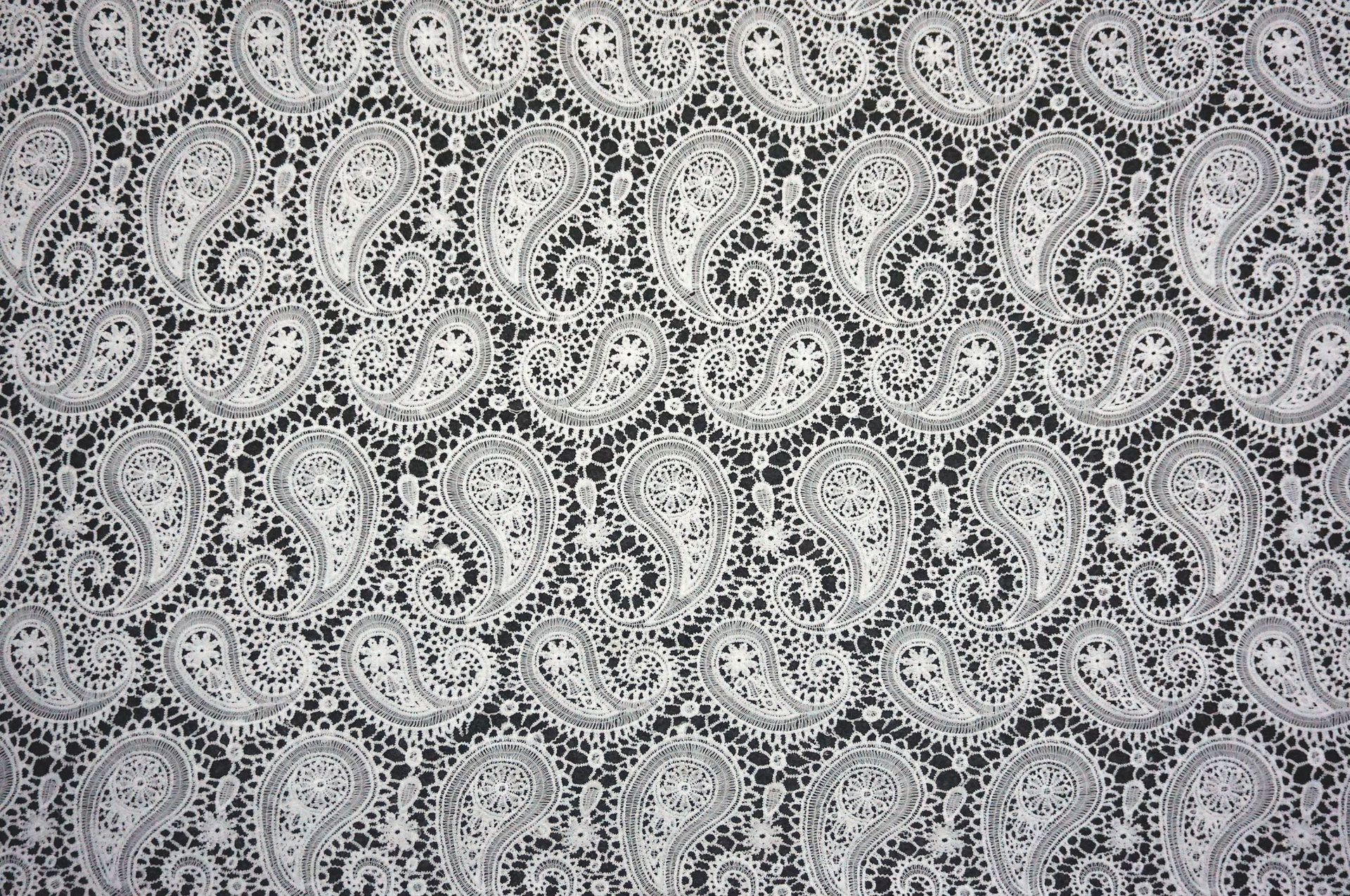 精美腰果花 牛奶丝水溶刺绣蕾丝130cm(可染色)服装面