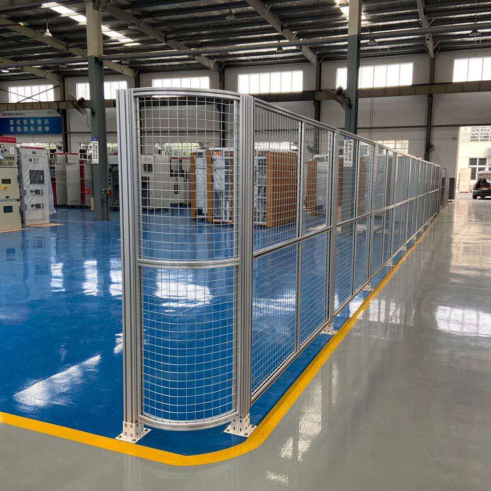 工厂车间隔离断网流水线设备安全机器人框架 铝型材防护围栏定做