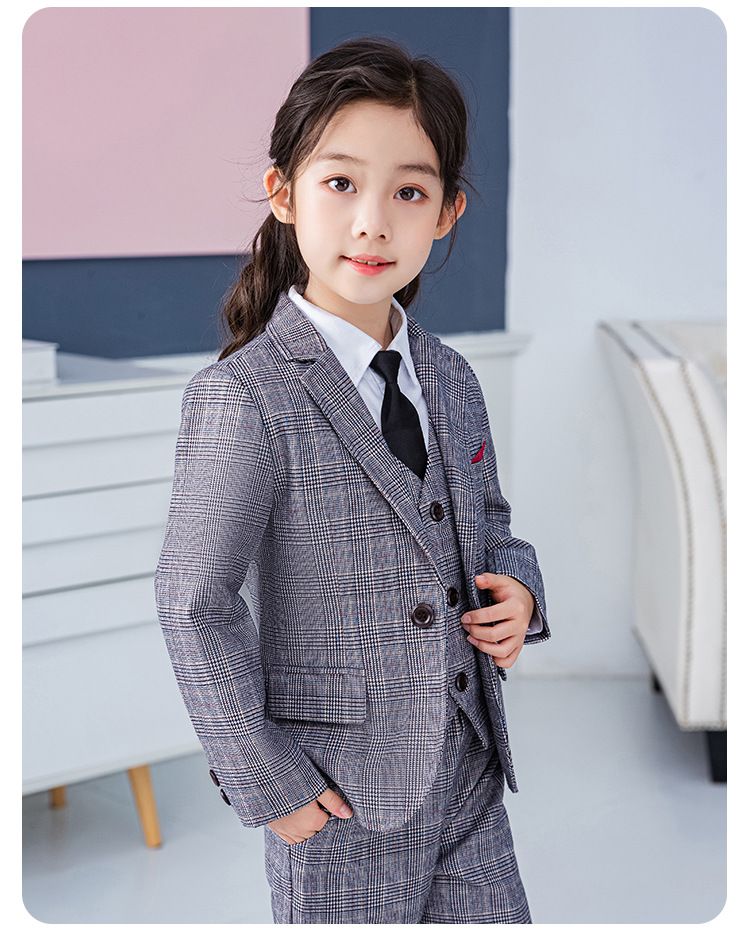 女童小西装套装小女孩气质舞台走秀钢琴演出服婚礼公主礼服代发