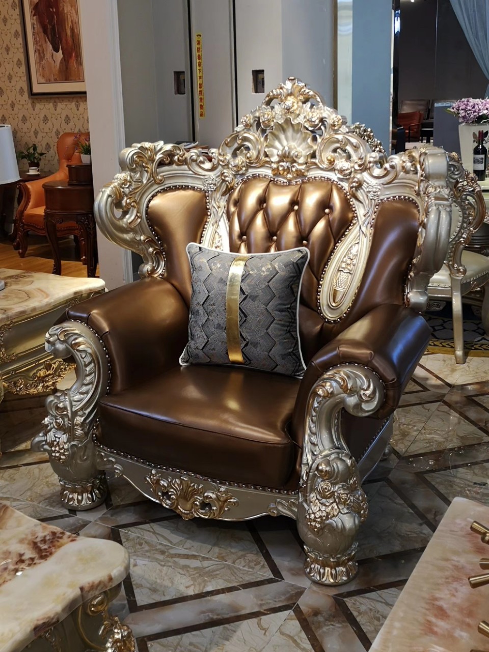 真皮欧式沙发123图片