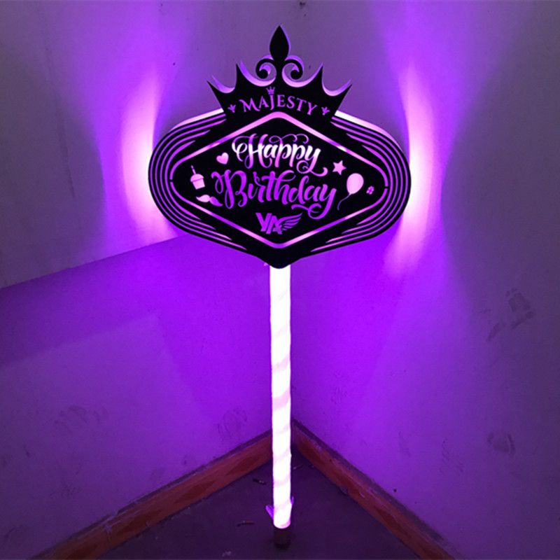 酒吧vip引路权杖led发光手举牌美女敬酒激光举牌夜场出场发光道具