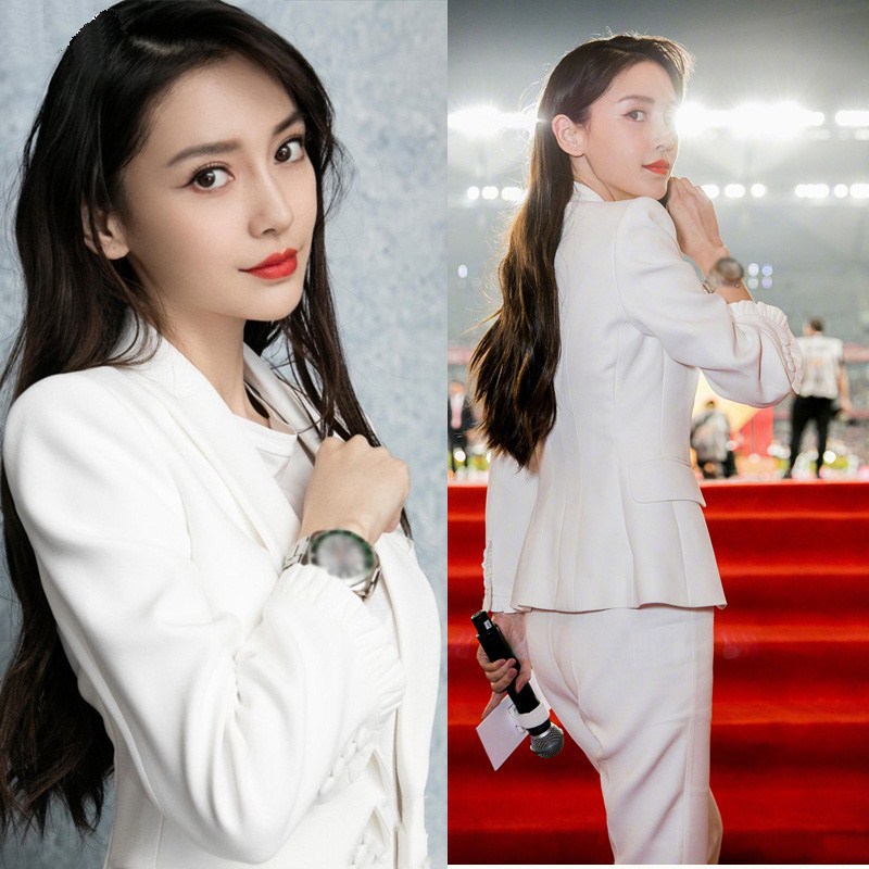 baby杨颖同款2020秋装新款小西服修身显瘦职业ol气质西装套装女潮