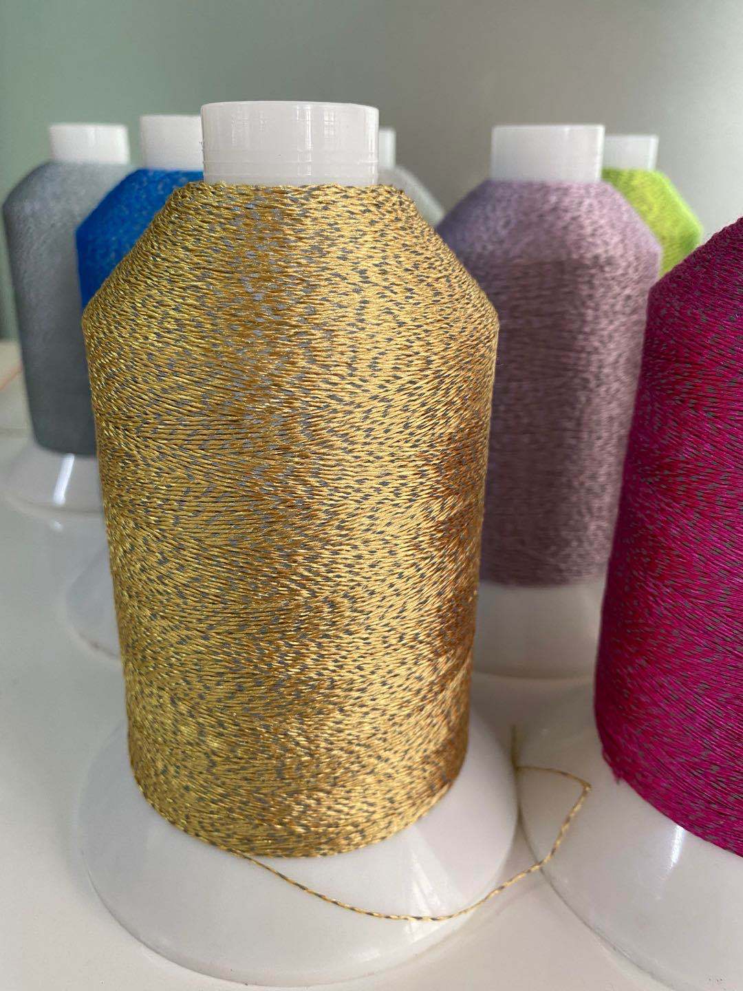 批发反光线 反光针织线 反光绣花线 绣花logo多色反光线