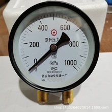 西安自动化仪表一厂双针压力表YZS-102型0-1000KPA火车用表