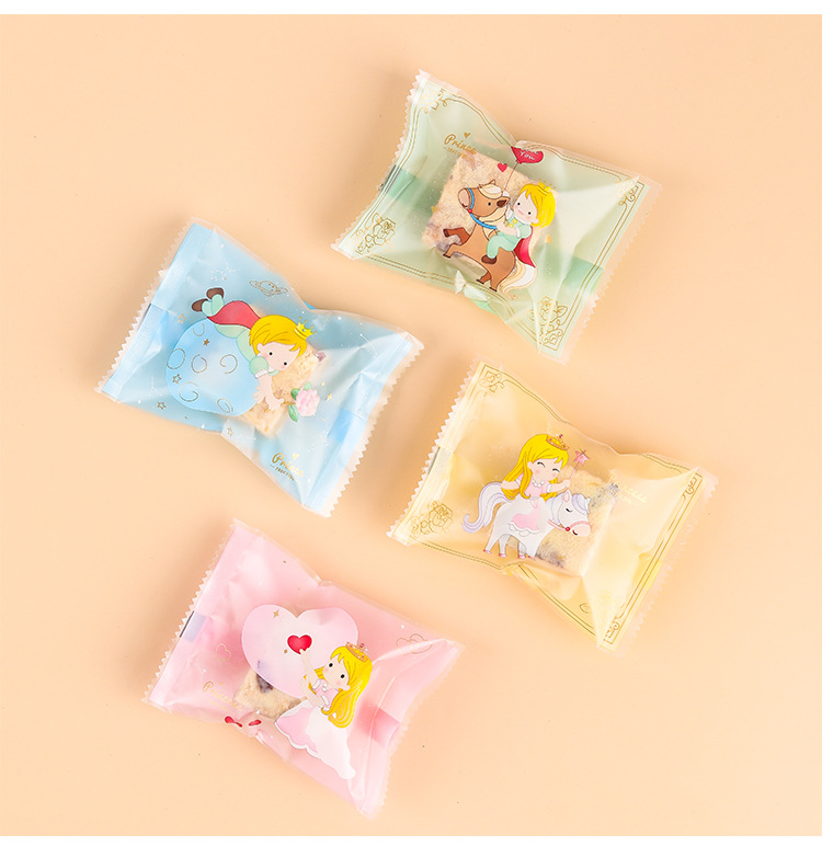 卡通四合一雪花酥机封袋儿童公主王子牛轧饼包装袋厂家直销可定制