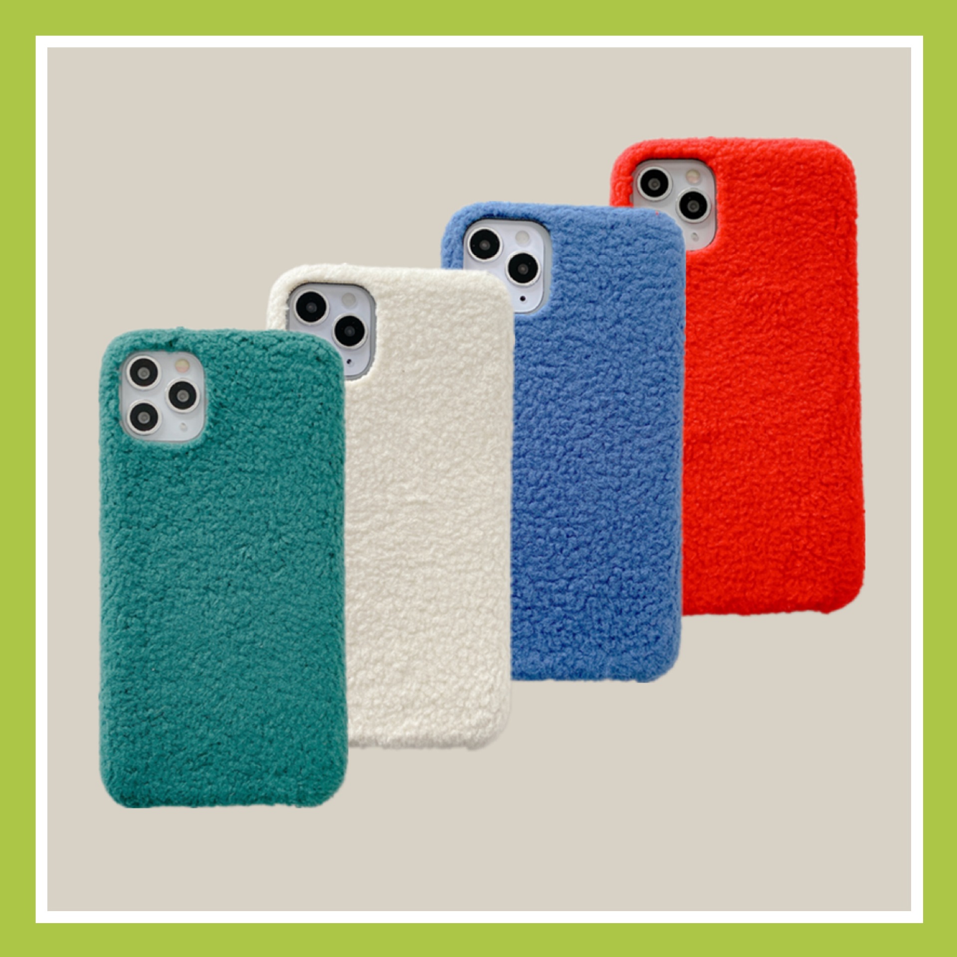摇粒绒素材适用苹果11手机壳xsmax毛茸茸xr防摔软壳7plus秋冬女se