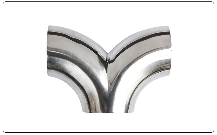 新款卫生级焊接人字型弯管镜面304不锈钢y型三通