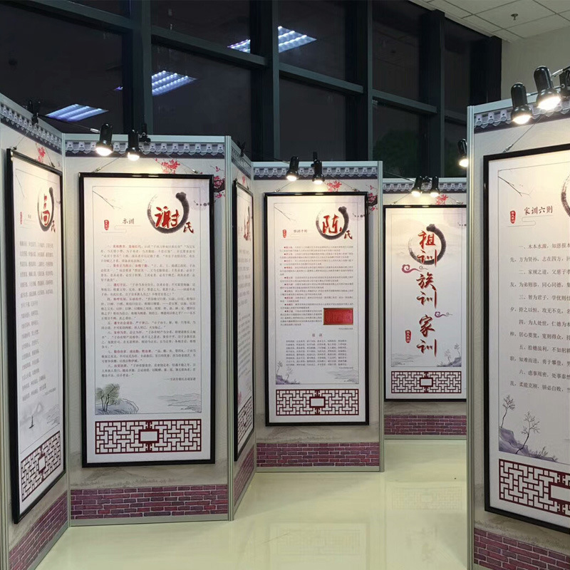 可移动展览屏风艺术隔断八棱柱书画板展架i活动展板书画展板屏风