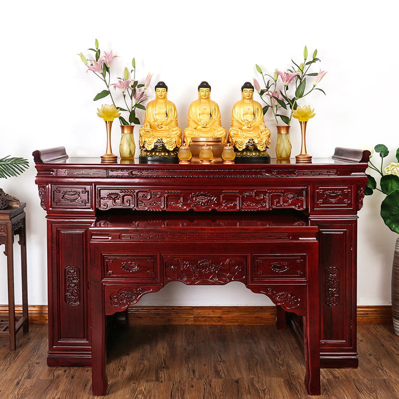 新中式供桌佛台家用经济型神位实木佛像供奉台神台柜