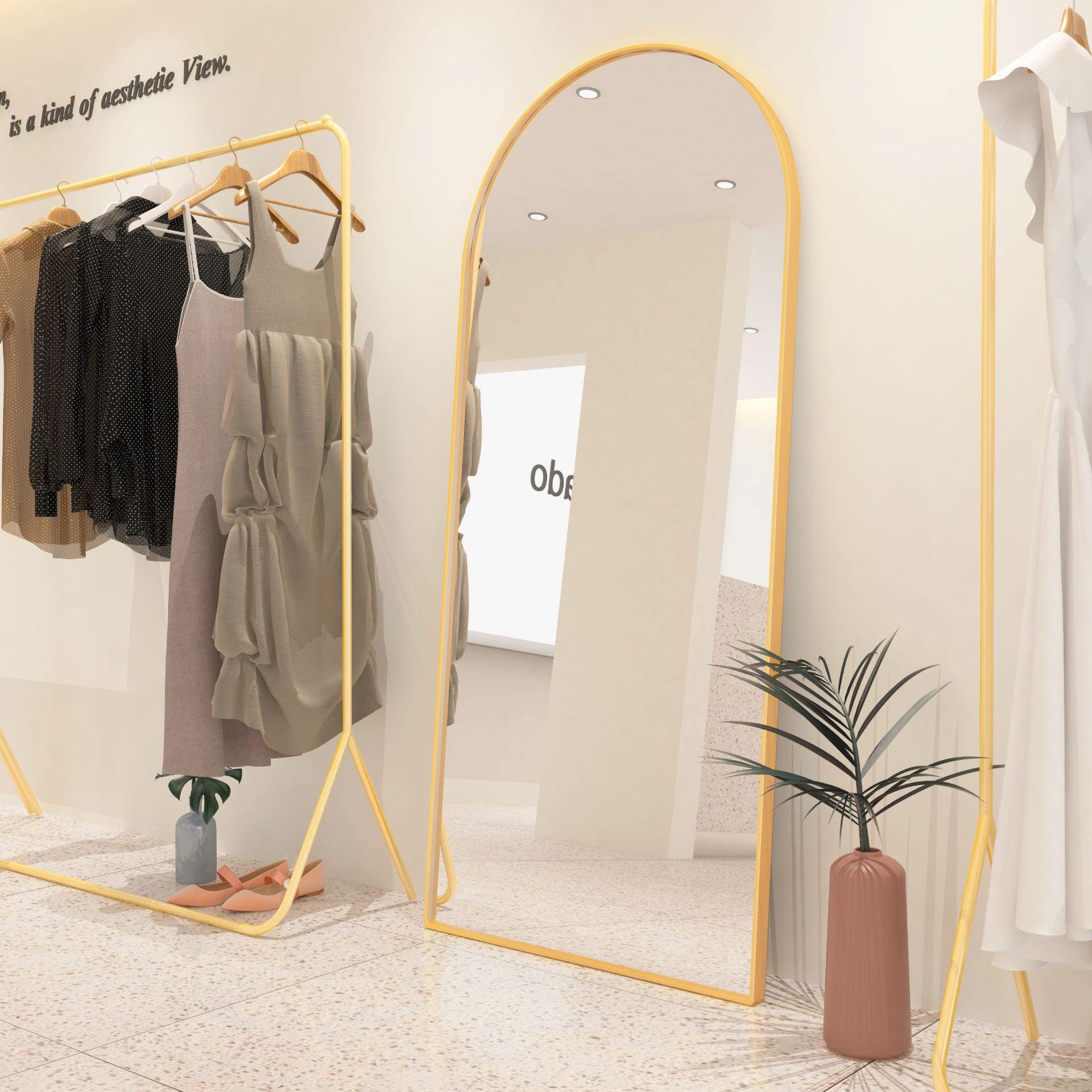 厂家直销全身镜家用落地镜卧室穿衣镜服装店显瘦大镜子试衣镜ins