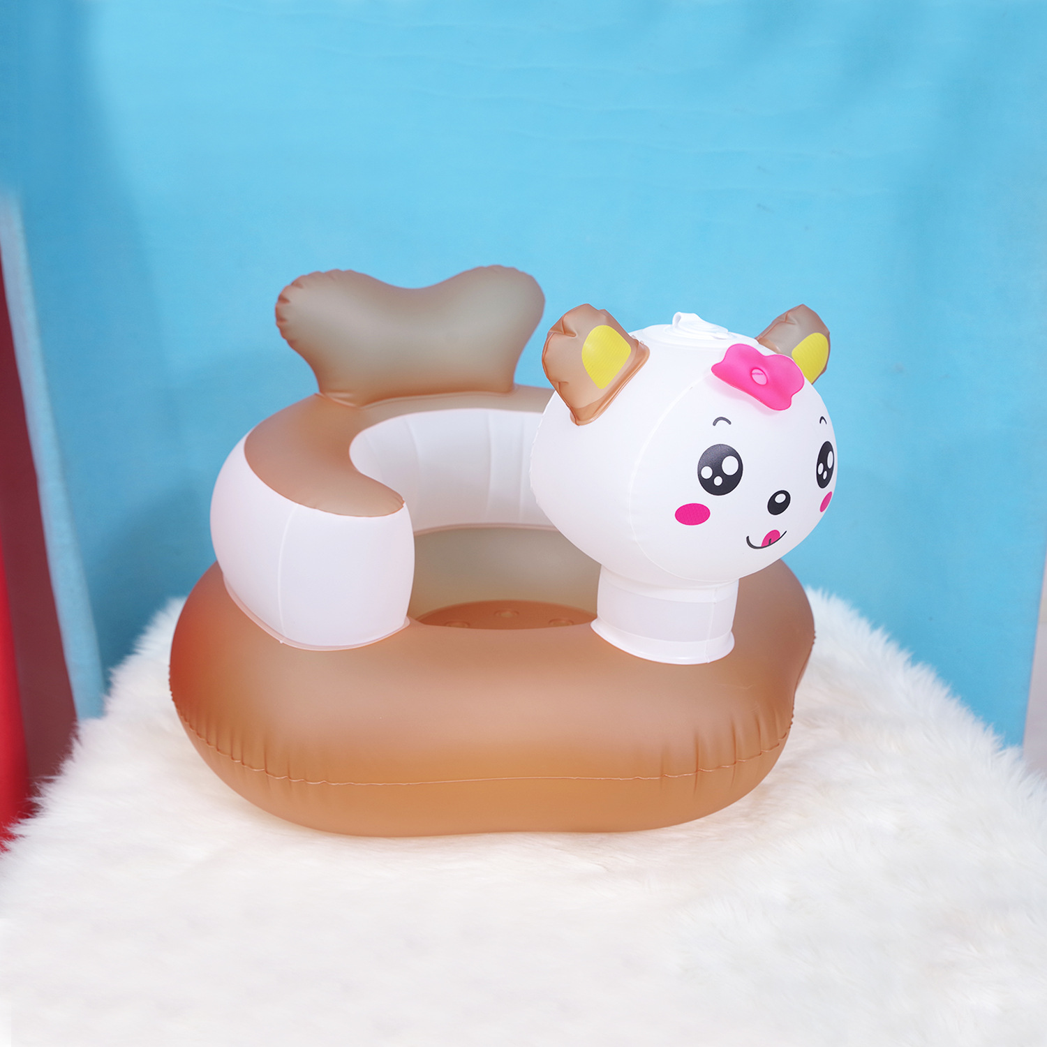 厂家批发宝宝充气浴凳蝴蝶婴儿餐椅小红马充气学坐椅凳儿童小沙发