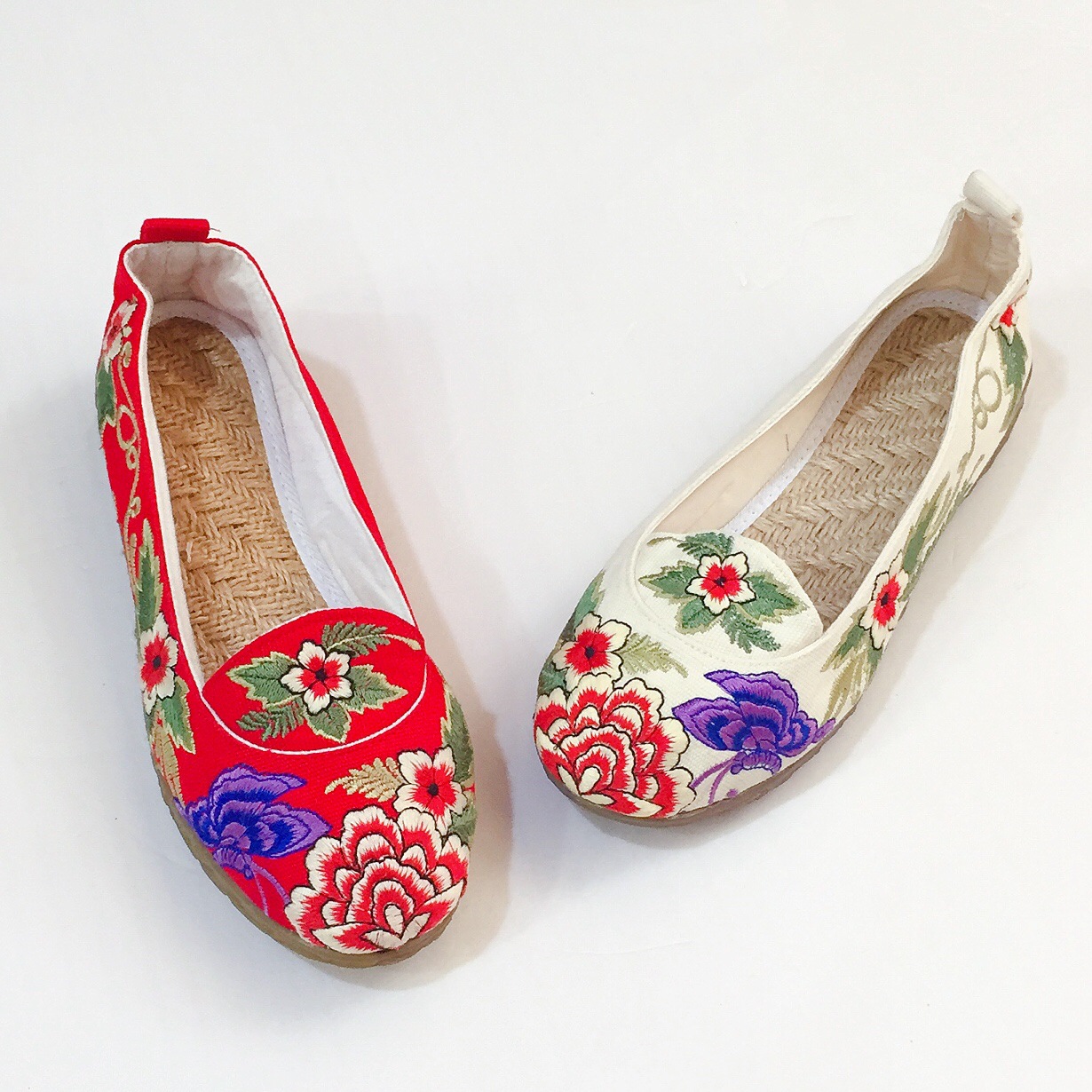 原版新款民族风绣花鞋棉麻刺绣花演出拍摄鞋民族风复古休闲绣花鞋
