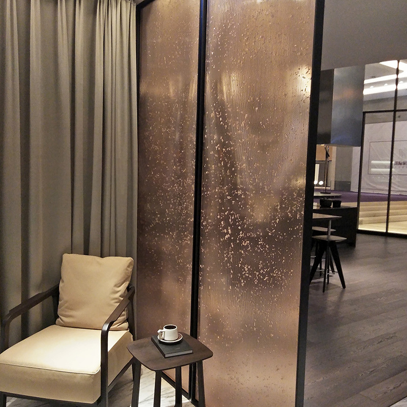 聚光茶色汽泡夹丝玻璃 酒店宾馆装饰隔断玻璃夹丝玻璃衣柜移门