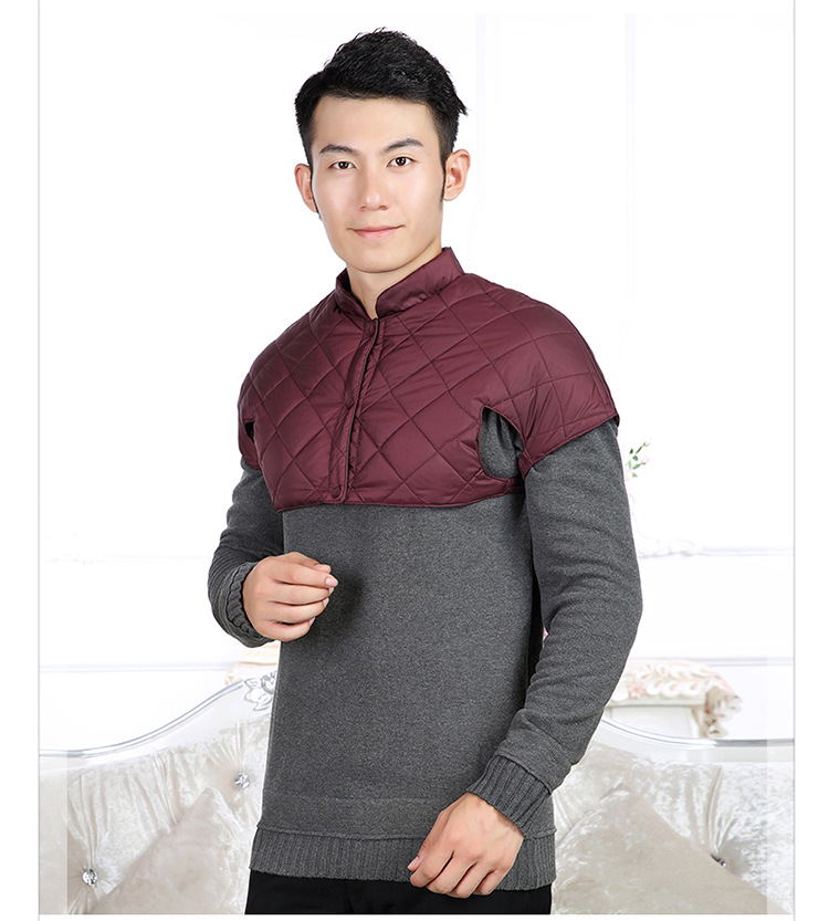 秋冬加绒棉护肩保暖睡觉女士中老年护肩膀中年马夹坎肩颈防寒马甲