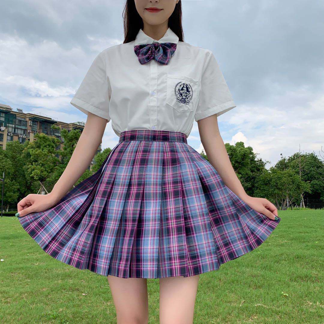 jk格子裙日系裙正版套装高腰原创学院风百褶裙学生制服裙校服裙女
